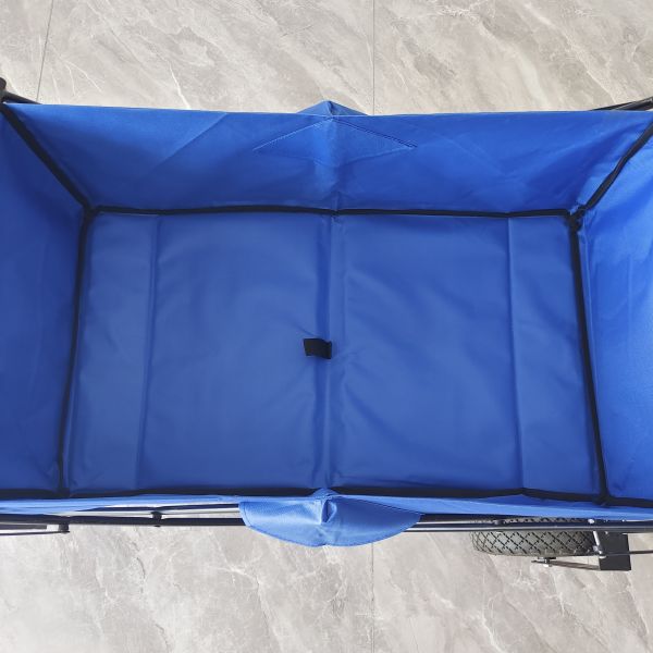 Stainless Steel Frame Collapsible Folding Wagon Pneumatic Tire Wheels Portable Garden Cart