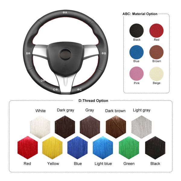 MEWANT For Chevrolet Spark EV Hand Sew Red Carbon Fiber Steering Wheel Protective Cover Customization Wholesale Dropshipping