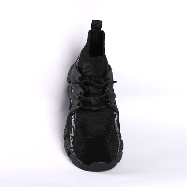 Zapatos de seguridad para dedos de acero Entrenadores de trabajo informal con dedos de acero no resbaladizos de tejido de flecha Zapatos de seguridad de protección resistentes a los pinchazos