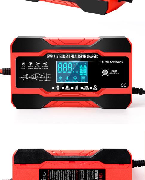 Carregador do reparo do pulso da bateria acidificada ao chumbo de exposição de diodo emissor de luz 6V 12V 24V