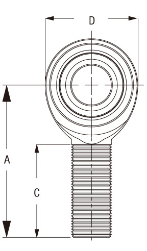 CM Series Carbon Steel SGC Male Rod End For Low Load