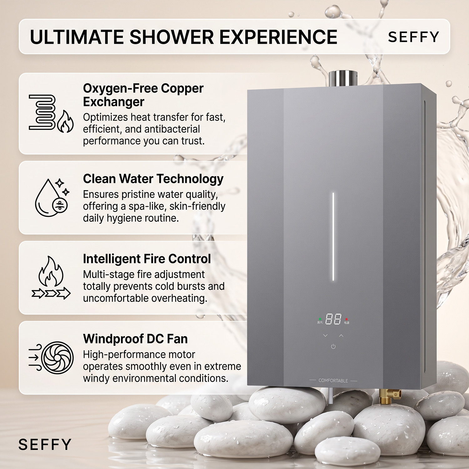 Factory Wholesale LPG Gas Geyser 12L 16L Wall Mounted Water Heater for Distributors