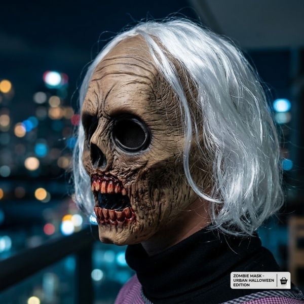 Realistic Latex Zombie Mask One Size Fit Most for Halloween Parties and Cosplay