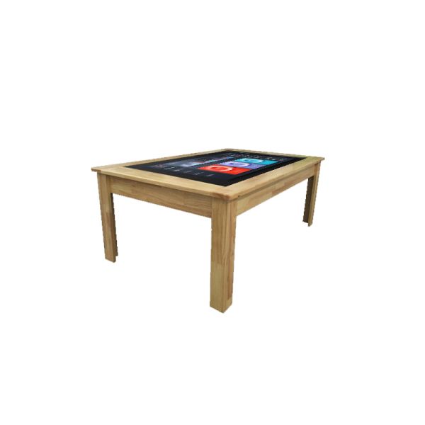 43 Inch Smart Wireless Charging Android System Smart Coffee Table Touch Screen with Cutsomized Color Bar LCD Design