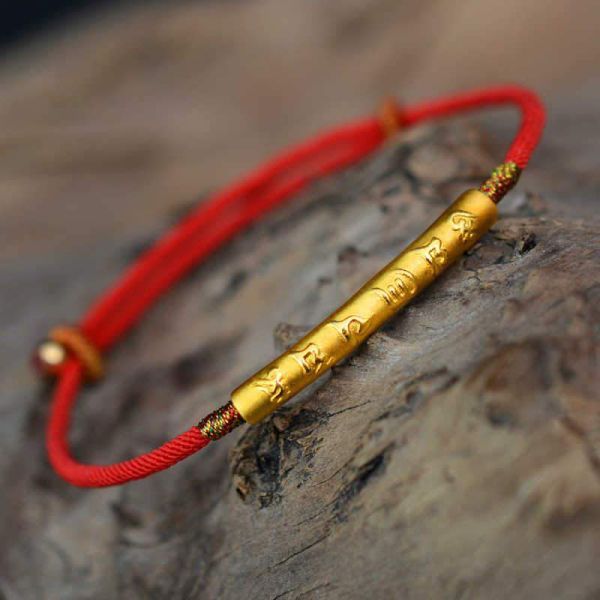 Tibetan Buddhist Mystical Bracelet Handmade Mani Mantra Lucky Red String Bracelet