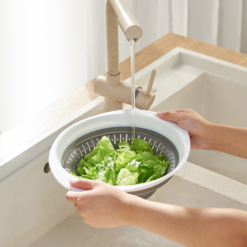 Hot-Sale Retractable Fruit Multifunction Vegetable Cutter Drain Basket Foldable Sink Drain Basket