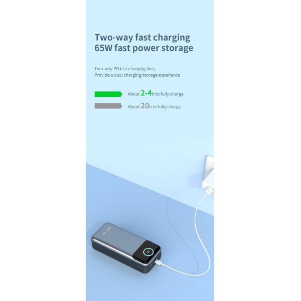 ABS Laptop Power Bank 30000mah Polymer 65w Double USB Battery Chargers