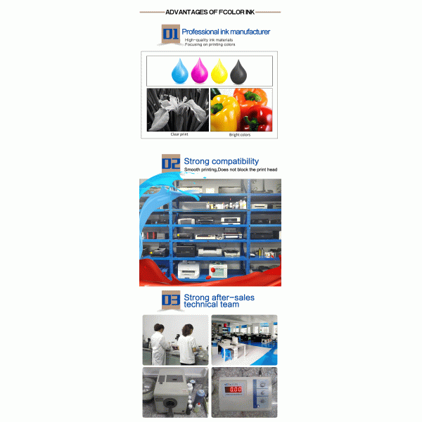 Fcolor 100ML 1L Dark Black Sublimation Ink for Epson Eco Tank L1300 L3110 L3210 L3150 L4150 Printer
