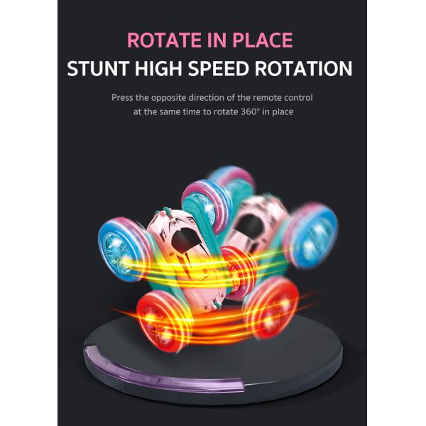 RC Stunt Cars Remote Control Car Double-Sided Driving 360-degree Flips Rotating Car Toy