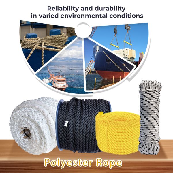 Double Braided Polyester Rope 12mm-16mm for Marine Anchoring