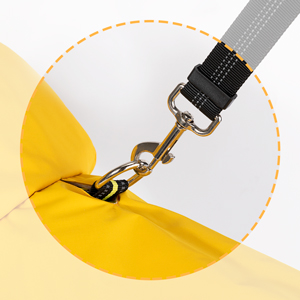 Dog Waterproof Raincoat with Poncho Hoodie, High Reflective Adjustable Yellow Pet Rain Jacket with Leash Hole