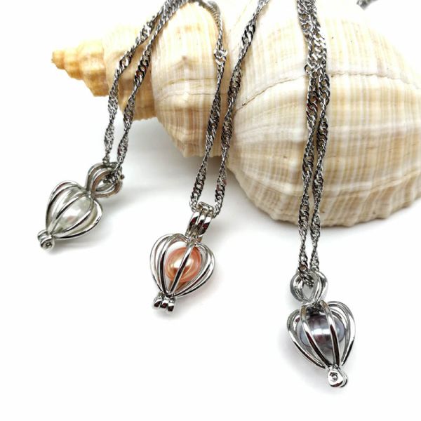 Love and Wish Pearl Cage Pendant Jewelry Making Essential Oil Diffuser DIY Hollow Pendant