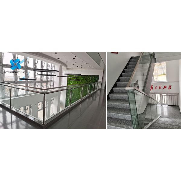 Glass railing guardrail for indoor walkways Решения для ограждения стеклянных ограждений
