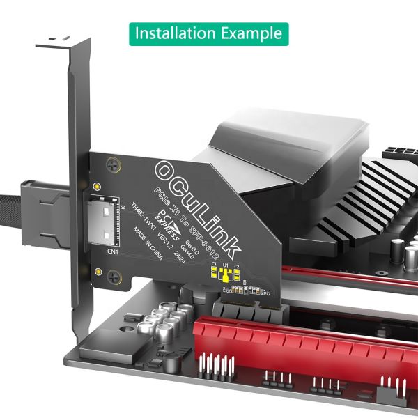PCI-E 4.0 x1 to Oculink SFF-8611/8612 Adapter with SFF-U.2 SSD Conversion and Wide OS Compatibility