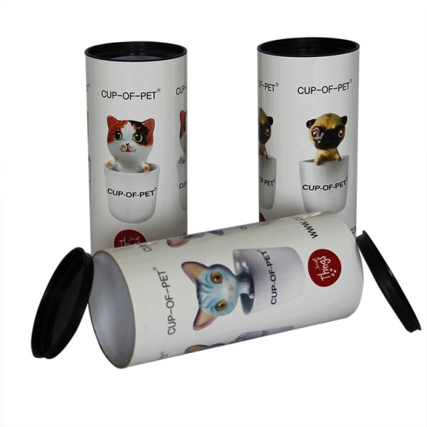 Eco-содружественным симпатичным конструированные шаржем чонсервные банкы бумаги картона упаковывая для любимчика поставляют продукты любимчика