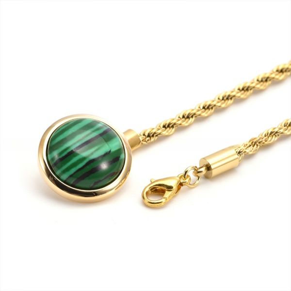 Wedding Men Suit Lapel Pin Brooches With Chain Blue Sandstone Malachite Inlay