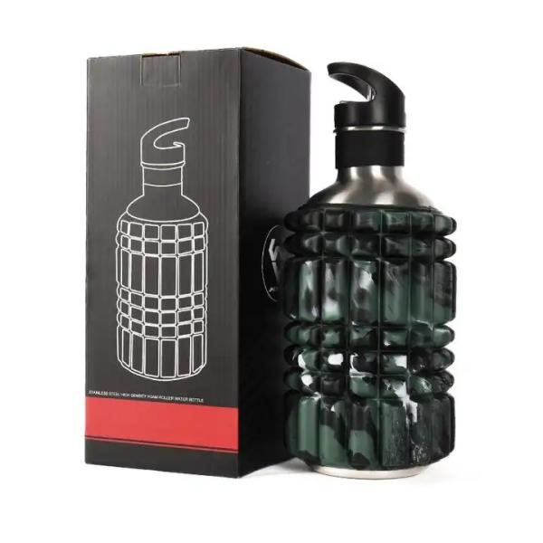 Fashion Multi-function drinking sports water roller bottle foam roller water bottle