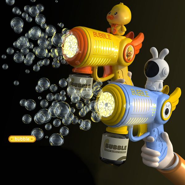 Unisex Fully Automatic 10 Hole Electric Bubble Blowing Toy for Children Cartoon Gift