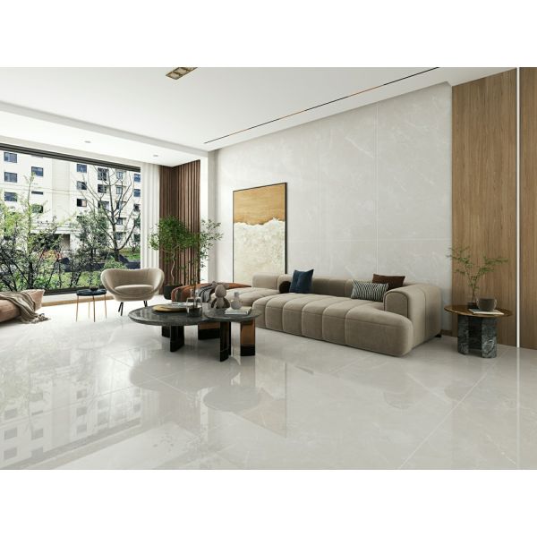 Beige 900x1800mm Polished Glazed Porcelain Tile 0.5% WA