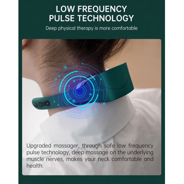 Мини беспроводные ДЕСЯТКИ Massager шеи пульсируют горячее кровообращение обжатия 500mAh