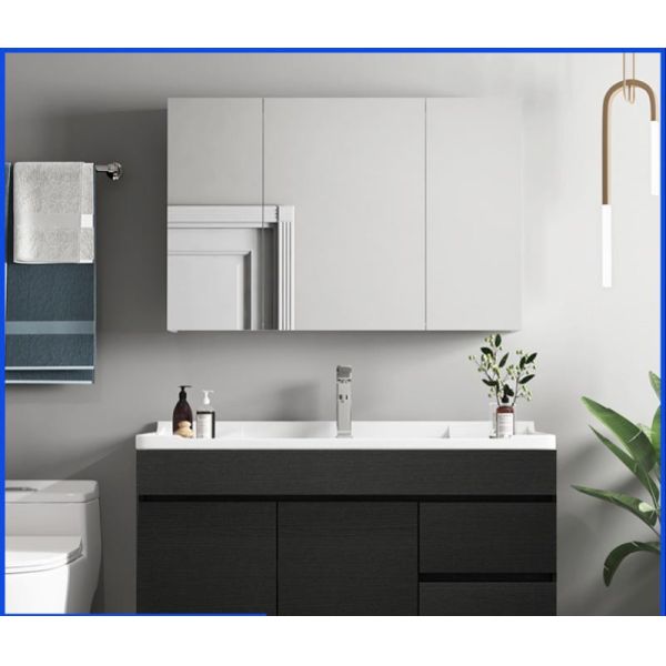 Modern MDF Sink Faucet Cabinet with Hardware Fitting and Mirror for Bathroom Vanities