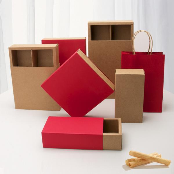 Custom Kraft Paper Gift Box for Moon Cakes Biscuits Snacks