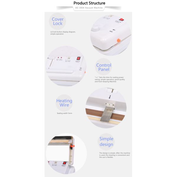Продовольственный магазин DUOQI DZ-300A Домашний вакуумный уплотнитель для небольших коммерческих упаковочных машин