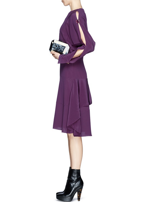 SPLIT BUTTON SLEEVE Chiffon DRESS