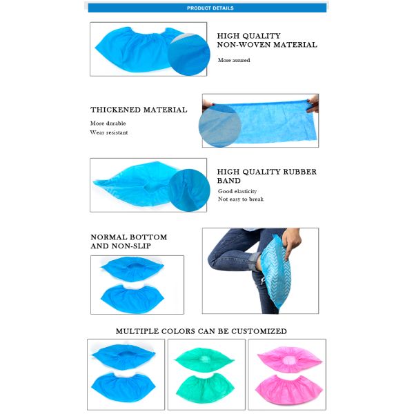 Dust Proof Plastic Overshoes Disposable Thicken Non Woven Material