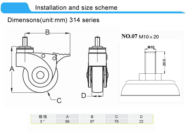 Рицинусы кровати стержня конструкции тела нейлона продетые нитку сверхмощные для оборудования больницы