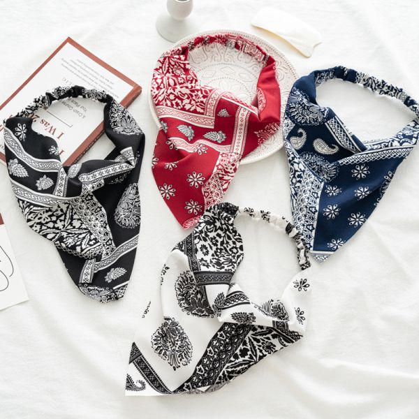 Chiffon vintage flower hair band headscarf hair accessories hair bands women's hair corset, elastic scarf, scrunchie