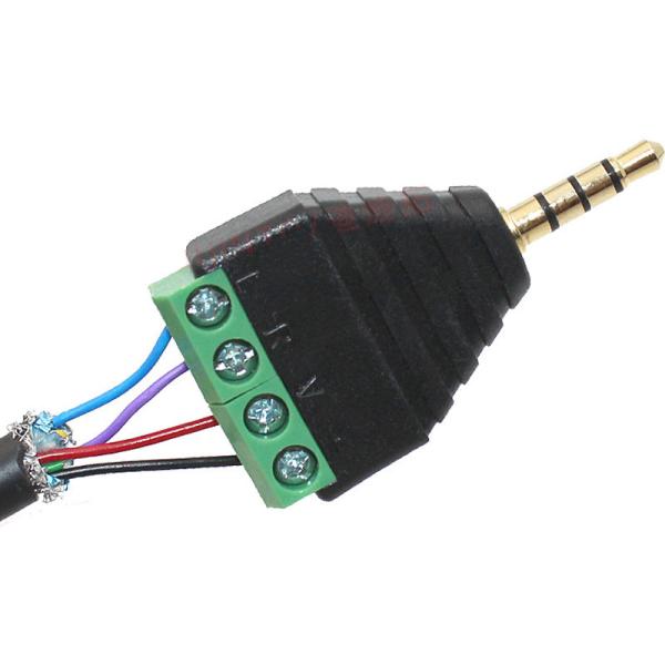 3.5mm 3-Pole Stereo Headphone Audio Male Jack Female Plug to Screw Terminal Block Adapter