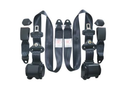 3 Point Black Car Seat Belt /Set Kit with Black Polyester Automatic Emergency-Lock