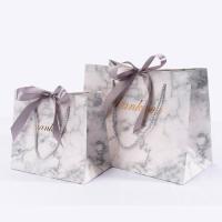 Bolsas de presente de papel de Natal em massa de mármore Kraft com logotipo personalizado
