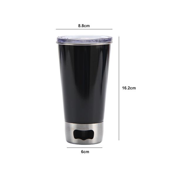 16oz 304 Stainless Steel Beer Mug Tumbler With Beer Opener Base