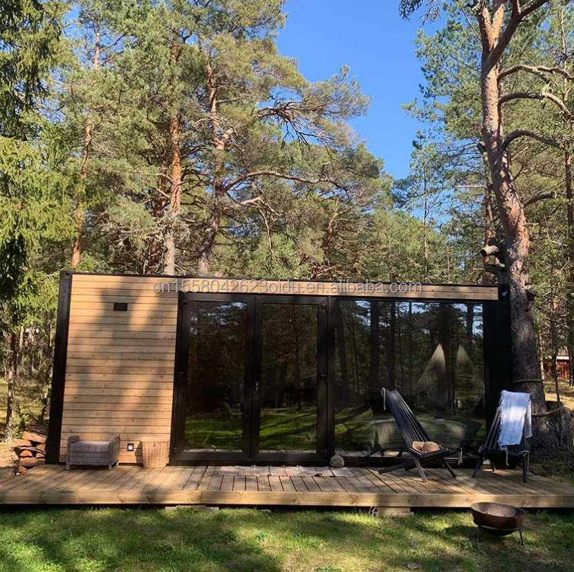 Ventanas de aleación de aluminio y aislante Sala prefabricada de 20 pies Sala de sol europea para aislamiento de hoteles