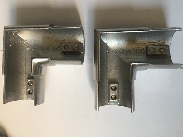 90 Degree Slotted Flush Elbow AISI 304 AISI 316 AISI 316L For Glass Handrail