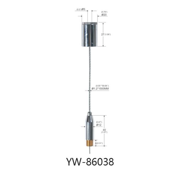 Cabo da luz de painel do diodo emissor de luz que pendura os Y-ajustes YW86034 de Kit Brass Plated Black