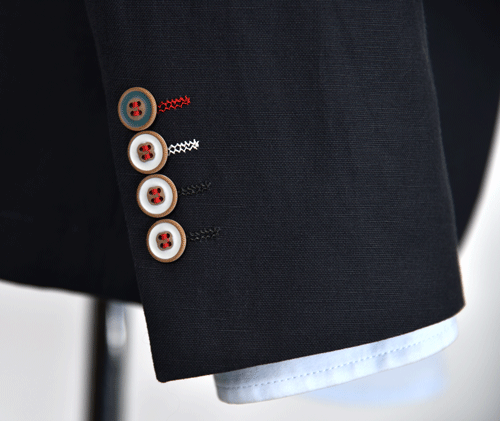 Half Lining Black Mens Casual Blazer Jacket 50% Cotton 50% Linen Skintight