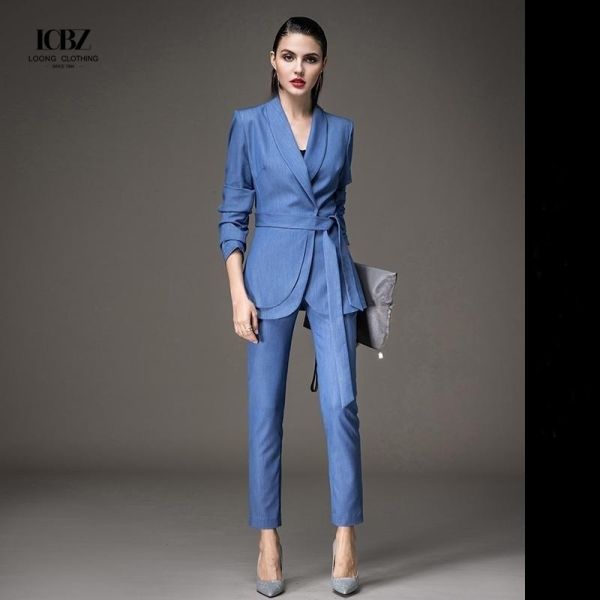 Классические женские костюмы для женщин женские бизнес-костюмы без декоративных кнопок