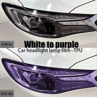 TPU film auto-guérisseur de lampe de voiture Protecteur de couleur blanche à violette 0,3 * 15m