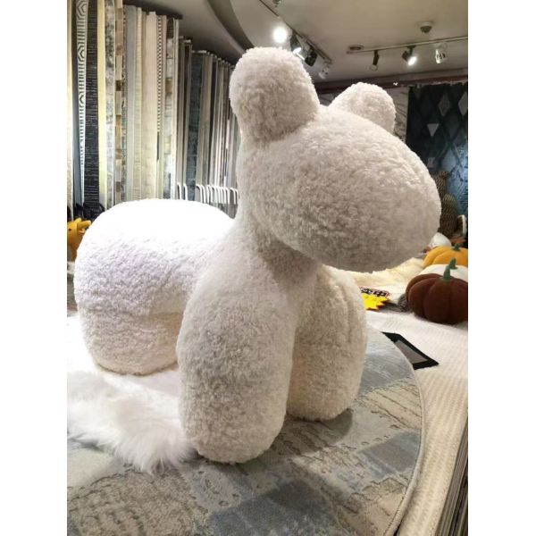 Cartoon Cute Single-Person Sofa Chair Creative Living Room Accent Pony Ottoman Stool Lazy Leisure Lounge for Bedroom Application