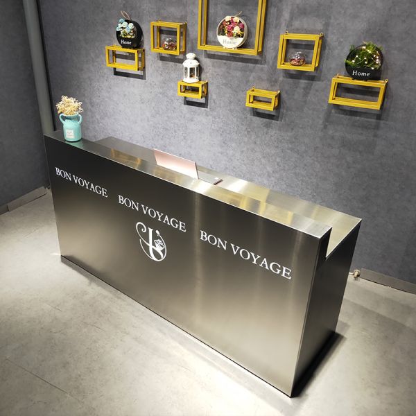 Cashier Checkout Reception Desk Custom Design for Stainless Steel Store Counter Table