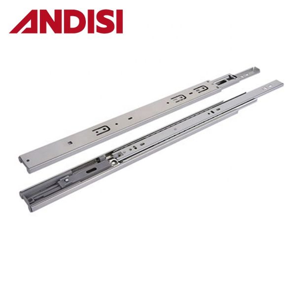 Furniture Cabinet Full Extension Telescopic Push to Open Drawer Rails Channel Ball Bearing Drawer Slides