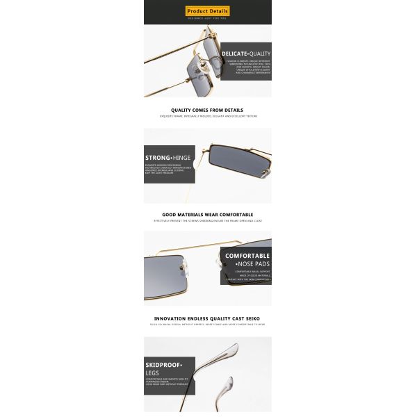 European American Transparent Ocean Sunglasses Single Beam Metal Frame