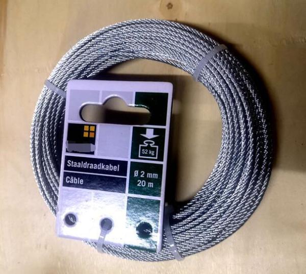 2.0mm x 20m câble de fil galvanisé enduit pour une protection sûre