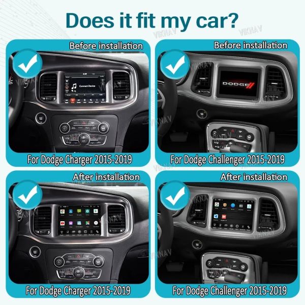 Для 2015-2019 Dodge Charger Challenger 8,4 дюйма Автомобильное радио 128G Навигация GPS Мультимедийный проигрыватель Беспроводной Carplay 4G