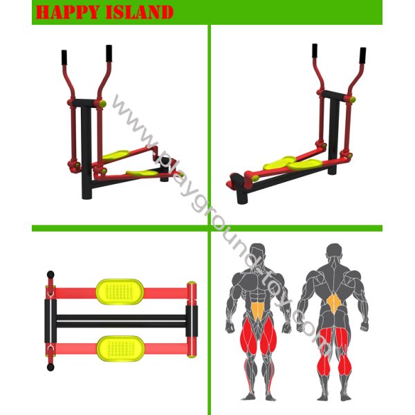 Galvanized Steel 3.0mm Thickness Outdoor Gym Equipment For Amusement Park