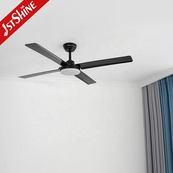 1stshine LED Ventilador de teto 5 velocidades 4 lâminas Suporte Dimmer Iluminação LED