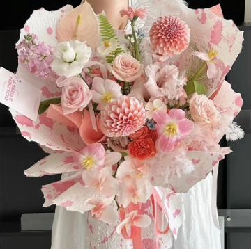 Papier de Fenghua en relief à l'encre de couleur pour emballage floral